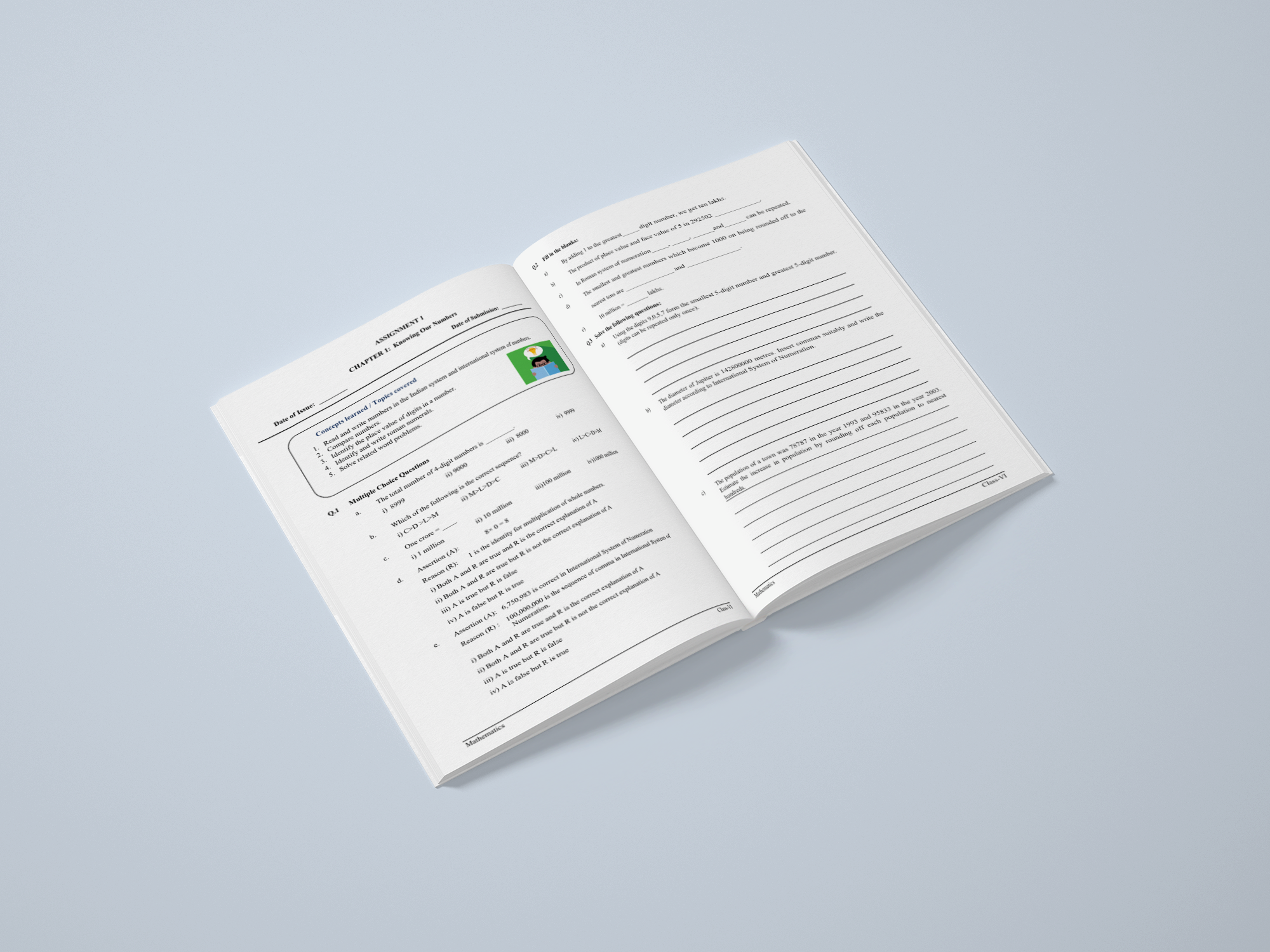 Math Assignment Book (Class-6)